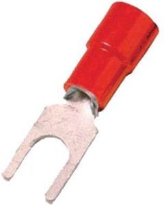 ICIQ15G, Isolierter Quetschkabelschuh DIN 46237, 0,5-1qmm M5 rot, Gabelform