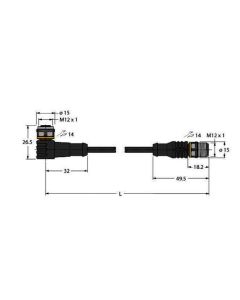 WKC4.4T-2-RSC4.4T/TXL, Aktuator- und Sensorleitung / PUR, Verbindungsleitung