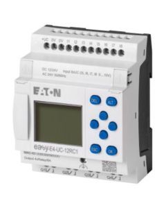EASY-E4-UC-12RC1, Steuerrelais, erweiterbar, vernetzbar (Ethernet), 12/24 V DC, 24 V AC, digital: 8, davon analog nutzbar: 4, Ausgänge Anzahl: Relais: 4, Schraubklemme