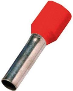 ICIAE1510RO, Isolierte Aderendhülse DIN 46228 Teil 4, 1,5qmm 10 mm Länge verzinnt rot