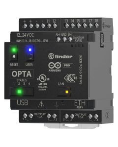 8A.04.9.024.8320, OPTA Advanced, 8 Eing. A/D (0-10V/12-24V), 4 Ausg. (10A), V.-Spg. 12…24 V DC, USB (Typ C), RJ45 (Modbus TCP/IP), RS485, WIFI/BLE, OSS (IDE), Arduino