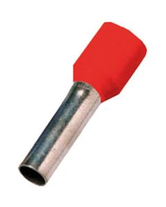 ICIAE110, Isolierte Aderendhülse DIN 46228 Teil 4, 1qmm 10 mm Länge verzinnt rot