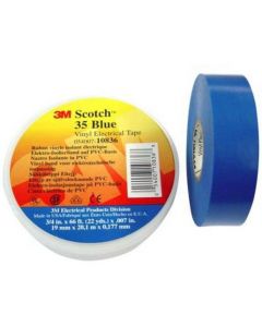 Scotch35-19x20bl, Scotch® 35 Vinyl Elektro-Isolierband, Blau, 19 mm x 20 m, 0,18 mm