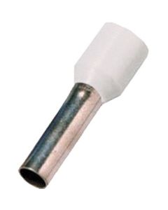 ICIAE056, Isolierte Aderendhülse DIN 46228 Teil 4, 0,5qmm 6 mm Länge verzinnt weiß