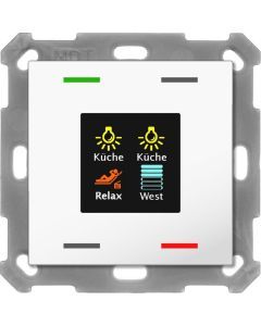 BE-TAS55T4.01, Taster Smart 55 4-fach mit Farbdisplay und T-/F-Sensor, Reinweiß glänzend