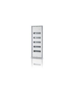 NUPV60BTM.01, UP-Verteiler, 5-reihig, 60+10 Module, mit Rahmen und Tür aus Metall, grau / weiß