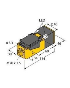 BI15-CP40-VP4X2/S100 Induktiver Sensor, mit erweitertem Tempe