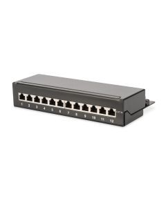 DN-91612SD-EA, DIGITUS Desktop CAT 6A, Patch Panel, geschirmt Klasse EA, 12-port RJ45, 8P8C, LSA