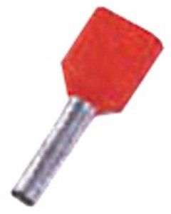 ICIAE18Z, Isolierte Zwillingsaderendhülse 2 x 1qmm 8 mm Länge verzinnt rot