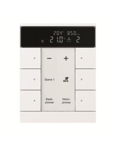 SBC/U6.0.11-84, Raumtemperaturregler mit CO2/Feuchte-Sensor und Bedienfunktion 6-fach Busch-Tenton®