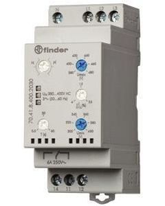 70.41.8.400.2030, Netzüberwachung, 3-Phasen 380 - 415 V AC, 1 Wechsler 6 A, Phasenausfall, Phasenfolge, Asymmetrie, Über-und Unterspannung, N-Leiter