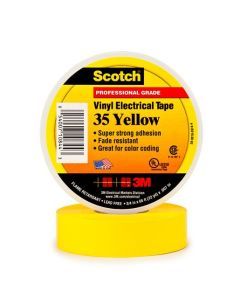 Scotch35-19x20ye, Scotch® 35 Vinyl Elektro-Isolierband, Gelb, 19 mm x 20 m, 0,18 mm