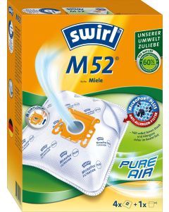 Swirl® M 52  MicroPor® Plus Green Miele, Staubsaugerbeutel M 52/4 MP Plus Airspace EU12(3x4)