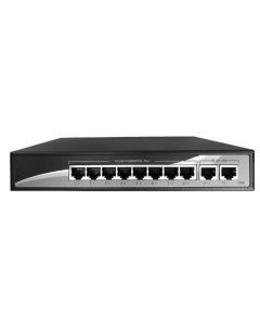 SANSWITCH-10910, BURG-GUARD 10-Port 10/100 Mbit Switch, 8PoE-Port, 2 Uplink Port,15.4W/30W