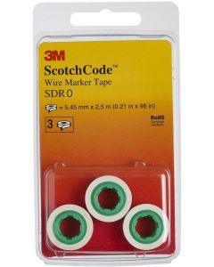 SDR-0, 3M™ ScotchCode™ SDR-0 Kabelmarkierer Nachfüllrollen, Ziffer 0, 3er Blisterpack