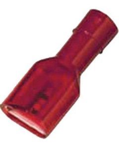 ICIQ128FHVI, VollIsolierte Flachsteckhülse 0,5-1qmm 2,8 x 0,8 rot Messing