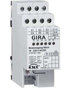 212600, Binäreing. 6f 10 - 230 V AC/DC KNX REG