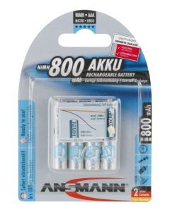 4x Micro AAA NiMH Akku, maxE NiMH Aku Micro AAA 4er Blister, 800 mAh