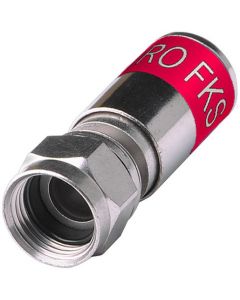 FKS 06 QM, F-Kompressionsstecker zum Anklemmen mit der Press-Zange KRZ 05, geeignet für unterschiedliche 6,9 mm Koaxkabel, z.B. CSA 9511 A(HF)