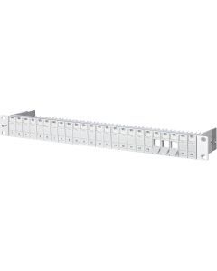 130920-00-E, Patchpanel für 24 Cat.6A-Module K 180º (leer), 19 1HE Modulträger, alle vollgeschirmten Module mittels Erdungsschiene verbunden