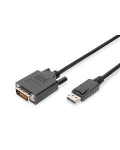 AK-340301-020-S, DisplayPort Adapterkabel, DP - DVI (24+1) St/St, 2.0m, m/Verriegelung, DP 1.1a kompatibel, UL, CE, bl