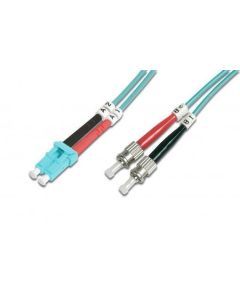 HDK-2531-01/3, LWL-Duplex-Patchkabel ST/LC ST-LC duplex MM 50/125, OM3, 1m