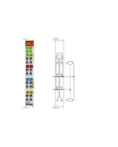 KL 2134, 4-Kanal-Digital-Ausgangsklemme 24 V DC, 0,5 A mit Verpolungsschutz2 Ausgänge 3-Leitertechnik, 2 Ausgänge 1-Leitertechnik