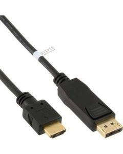 5809000601, DP 20-Pin auf HDMI Typ A 19-Pin, Stecker/Stecker,  schwarz mit vergoldeten Kontakten und doppelter Schirmung für bestmögliche Bildqualität. Kompatibel