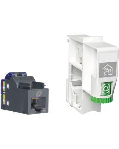 BP110, Best,-Paket RJ45-Schnittstelle APZ Cat, 6A Modul und Halter für Hutschiene 90°