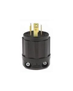 Leviton 2421-b, 20 Amp, 250 Volt 3-Phase, NEMA L15-20P, 3P, 4W, Locking Plug, Industrial Grade, Grounding, All Black – BLACK