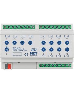 AKS-1216.03, Schaltaktor 12-fach, 8TE, REG, 16 A, 230 V AC, C-Last, Standard, 140 µF