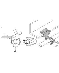 HAH38-GM1926, Trägerklammer Leitungsrohr, verschliessbar, Flanschstärke 3…8mm, Rohrdurchmesser 19…26mm
