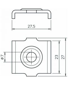 GKB 34 A2 Klemmstück für Gitterrinne, A2, 1.4301,