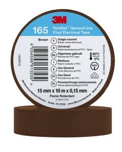 Temflex™165 15x10Brown, 3M™ Temflex™ Vinyl-Isolierband 165, Baun, 15 mm x 10 m