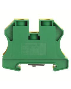 WPE 35N, Schutzleiter-Reihenklemme, Schraubanschluss, 35 mm², 400 V, Anzahl Anschlüsse: 2, Anzahl der Etagen: 1, grün / gelb