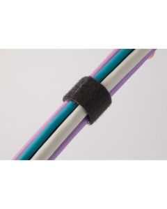 Klettband-Rolle FRT, Haken- und Flauschband, selbstverl. nach UL94-V2, silikonf., Breite 20mm,  schwarz