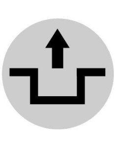 M22-XDL-W-X12 Tastenlinse, flach weiß, Symbol entriege