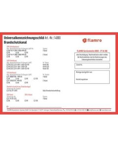 FLAMRO Universalkennzeichnungsschild, Kennzeichnungsschild für FLAMRO Brandschutzsysteme