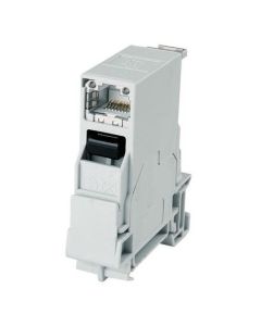 J80023A0000, STX Tragschienen-Verbinder inkl. RJ45 Modul A Cat.6A(IEC)