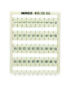 209-666, WSB-Beschriftungskarte 1 ... 50 (2x) Aufdruck senkrecht weiß