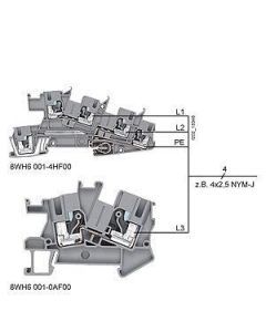 8WH6001-4HF00 Installationsklemme PE, L, L 2,5 mm2, 5,