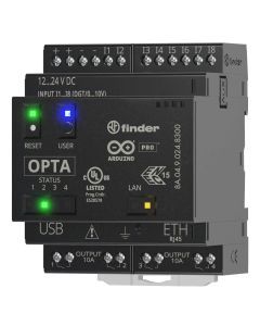 8A.04.9.024.8300, OPTA Lite, 8 Eingänge A/D (0-10V/12-24V), 4 Ausgänge (10A), Vers.-Spannung 12...24 V DC, USB (Typ C), RJ45 Ethernet (Modbus TCP/IP), OSS (IDE), Arduino