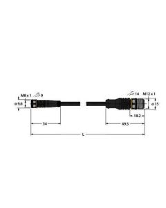 PKG3M-0.6-RSC4T/TEL Aktuator- und Sensorleitung / PVC, Verbi