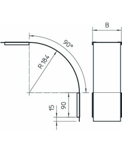 DBV 60 200 F FS Deckel für Vertikalbogen 90° fallend B20