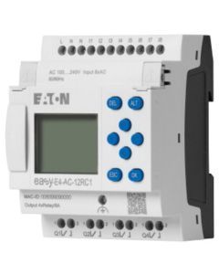 EASY-E4-AC-12RC1, Steuerrelais, erweiterbar, vernetzbar (Ethernet), 100 - 240 V AC, 100 - 240 V DC (cULus: 100 - 110 V DC), digital: 8, Ausgänge Anzahl: Relais: 4, Schr