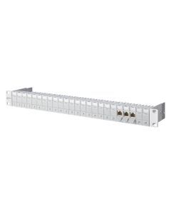 130920-E, Patchfeld 24 Ports 1HE, E-DAT Modul Cat.6, 360° Schirm, Aluminium