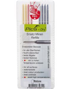 BIZ 790212, Ersatzminen farbig für Grafitminen-Bleistift PICA DRY BIZ 790 214 (x 8), Preis per VPE, VPE = 8 Stück