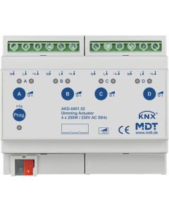 AKD-0401.02, Dimmaktor 4-fach, 6TE REG, 250 W, 230 V AC mit Wirkleistungsmessung