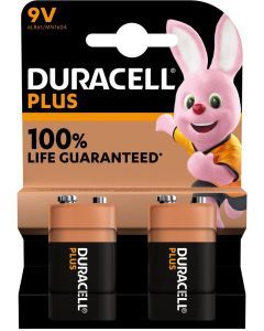 Plus-9V B2, Batterie 9V Block E Plus Power 2er Blister Duracell