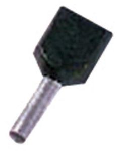 ICIAE158Z, Isolierte Zwillingsaderendhülse 2 x 1,5qmm 8 mm Länge verzinnt schwarz